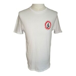 Volcom Comstock Graphic T-Shirt Mens Small‎ White Short Sleeve Skate Surf NWT